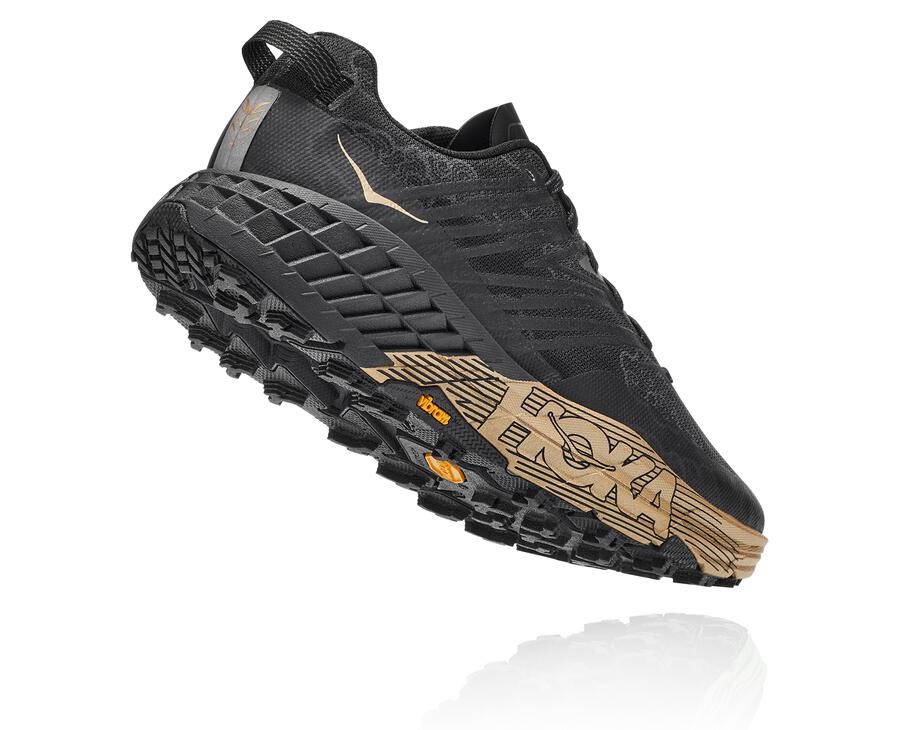 Hoka One One Trail Schoenen Dames - Speedgoat 4 Cny - Zwart/Goud - EH0569148